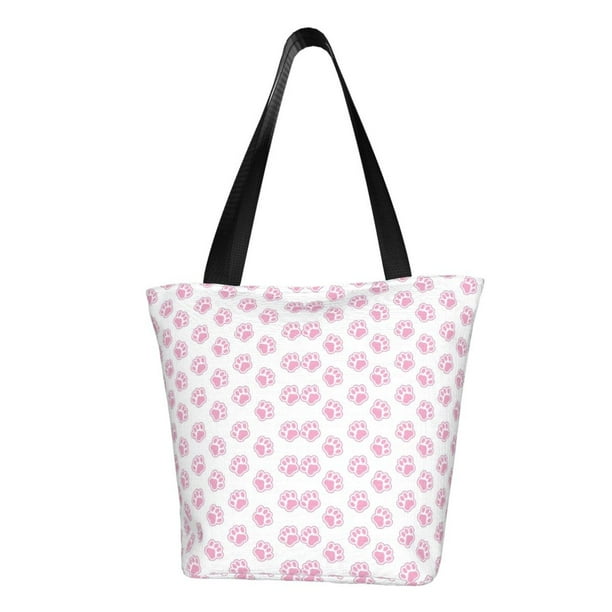 Balery Pink Paw Bolsa de Hombro con Diseño, Bolsa Grande y Duradera, Bolsa Versátil para Compras