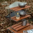 thumbnail image 4 of MOUNTAINHIKER-estante de aluminio para acampar al aire libre, estante de almacenamiento portátil de madera, Triple, plegable, para Picnic, barbacoa, 4 of 4