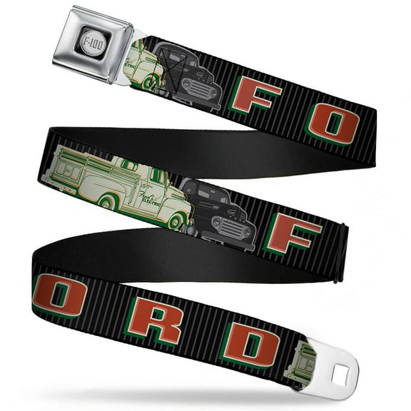 Ford F 100 Logo Full Color Black Grays Ford Classic Ford Trucks Vertical Seatbelt Belt Standard
