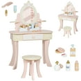 thumbnail image 1 of Qaba Kids Vanity Set, Dressing Table with Mirror and Stool, 7 Accessories, 1 of 10