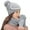 Gray, variant on Cheers.US 4Pcs/Set Winter Knit Beanie Hat Scarf Set with Face Cover Touchscreen Gloves for Women, Pom Slouchy Skull Cap with Fleece Lined