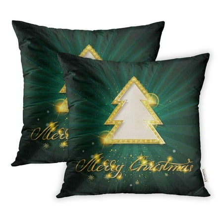 - YWOTA Vintage Merry Christmas and Happy New Year Shining Gold Snowflakes Balls Pillow Cases Cushion Cover 16x16 inch