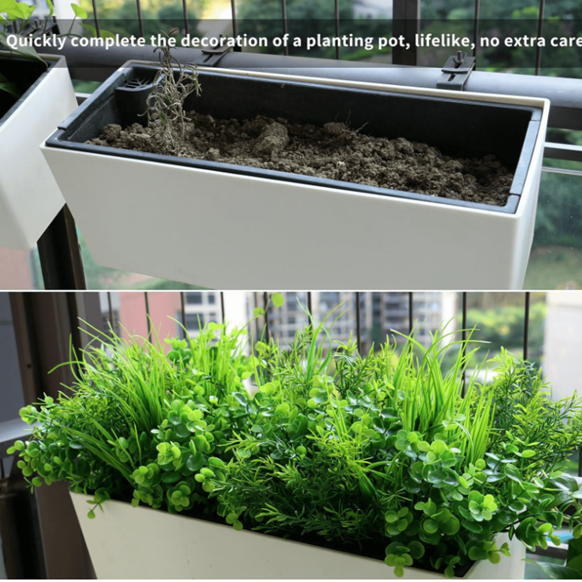 18 Bundles Artificial Plants Grass Indoor Outdoor UV Resistant Plastic Fake Bushes Plants Shrubs Greenery Flowers Arrangement