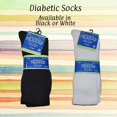 thumbnail image 6 of Diabetic Socks 6 Pairs Mens Non-Binding Crew Length White, Size 13-16, 6 of 6