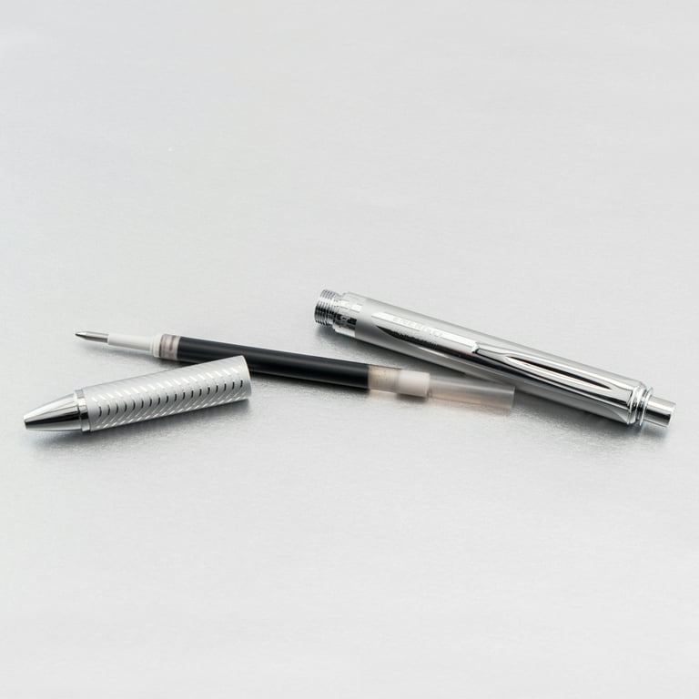 Pentel Energel Alloy Retractable Gel Pen, 0.7 mm, Black Ink/Aqua Marine  Metal Barrel 