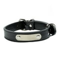 thumbnail image 1 of PU Leather Dog Collar Padded Pet Name Personalized Pet ID Collar Customized for Small Medium Large Dog - Black, 1 of 7