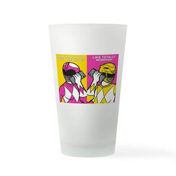CafePress - Power Rangers On Their Cell Phones - Pint Glass, Drinking Glass, 16 oz. CafePress