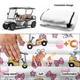 thumbnail image 5 of Bulopur Pink Golf Cart Seat Covers for 2-Person Seats Easy to Install Golf Cart Seat Towel Blanket with 4 Front Pockets Non Slip Club Car Seats Protector Gift for Friends, 5 of 8