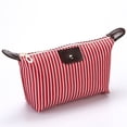 thumbnail image 2 of Femmes Rayé Voyage Sac à Maquillage Sac à Main Sac à Main à Fermeture Éclair Femme, 2 of 6