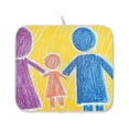 thumbnail image 2 of Children Doodle Family Dish Drying Mat for Kitchen, Quick Drying Absorbent Soft Durable 18 x 24", 2 of 10