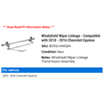 thumbnail image 2 of Windshield Wiper Linkage - Compatible with 2010 - 2016 Chevy Equinox 2011 2012 2013 2014 2015, 2 of 2