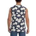 thumbnail image 4 of Uemuo Daisies Flowers Pattern Men's Sleeveless T-Shirt,Muscle Athletic Tank Top, Moisture-wicking Quick-dry Breathable Classic Tee Top for Gym Run Outdoor Sports-Small, 4 of 8