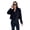 Black L, variant on Fall Winter Women Jacket English Style Loose Double Button Clousure Solid Color Thick Long Sleeves Turn-down Collar Commuting Outdoor Coat