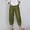 Army Green, variant on Womens Cropped Jeans Scalloped Hem with Pocket Loose Fit Faux Denim Pants Solid Color Capri Pants