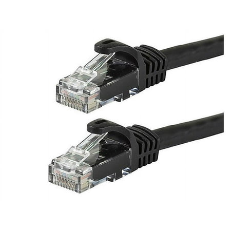 Monoprice Flexboot Cat6 Ethernet Patch Cable - Network Internet Cord - RJ45  Stranded  550Mhz  UTP  Pure Bare Copper Wire  24AWG  14ft  Black