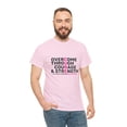 thumbnail image 6 of Overcome Through Courage and Strength Fight Breast Cancer Cure T-shirt, 6 of 12