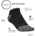 thumbnail image 2 of FUN TOES Men Toe Socks Barefoot Running Socks Size 6-12 Value Pack of 5 Pairs Black, 2 of 5