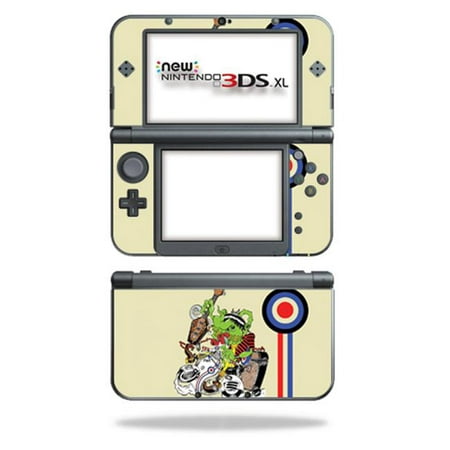 MightySkins NI3DSXL2-Scooter Punk Skin Decal Wrap for New Nintendo 3DS XL 2015 - Scooter Punk Each Nintendo 3DS XL (2015) kit is printed with super-high resolution graphics with a ultra finish. All skins are protected with MightyShield. This laminate protects from scratching  fading  peeling and most importantly leaves no sticky mess . Our patented advanced air-release vinyl guarantees a perfect installation everytime. When you are ready to change your skin removal is a snap  no sticky mess or gooey residue for over 4 years. You can t go wrong with a MightySkin. Features Nintendo 3DS XL (2015) decal skin Nintendo 3DS XL (2015) case Nintendo 3DS XL (2015) skin Nintendo 3DS XL (2015) cover Nintendo 3DS XL (2015) decal This is Not A Hard Case It is a vinyl skin/decal sticker and is Not made of rubber  silicone  gel or plastic. Durable Laminate that Protects from Scratching  Fading & Peeling Will Not Scratch  fade or Peel No Sticky Mess Nintendo 3DS XL (2015) Not IncludedSpecifications Design: Scooter Punk Compatible Brand: Nintendo Compatible Model: 3DS XL (2015) - SKU: VSNS51702