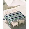 thumbnail image 3 of 60x120 Inch Outdoor Tablecloth with Umbrella Hole Zipper Rectangle Green Grey Striped Rectangular Tablecloths Outside Waterproof Farmhouse Stripes Modern Abstract Art Patio Table Cover for Picnic, 3 of 8