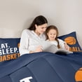 thumbnail image 5 of jejeloiu Basketball Sport Theme Queen Comforter Set,Boys Ball Game Bedding Comforter Set For Teens Reversible 3 Pieces, 5 of 8