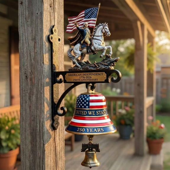 250th Anniversary Commemorative Doorbell Retro Copper Color, 250th Anniversary Doorbell Metal Construction Decorative Hanging Bells Gifts