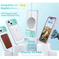 thumbnail image 3 of Clear Case Compatible with iPhone 15 Plus MagSafe Slide Camera Cover, [Strong Magnets][Anti Yellow] Anti Scratch Acrylic Back Soft Frame, 1 Screen Protector for iPhone 15 Plus 6.7"(Pink+Teal), 3 of 17