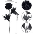 thumbnail image 5 of Zukuco 10 Pack Artificial Silk Dahlia Bouquet with Long Stem, 15” Black Fake Flower Floral Arrangements Wedding Bridal Bouquet for Halloween Harvest Festival Table Centerpieces Home Decor, 5 of 9