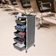 thumbnail image 3 of HD-01 Black Beauty Salons Barber Stores Salon Trolley Cart with Wheels +5 Drawers, 3 of 12