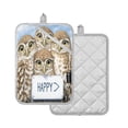 thumbnail image 2 of BZSMCE Pot Holder Oven Mitts Cooking baking Owls Hold in Happy Creative Pattern Size:7x9.8in, 2 of 7