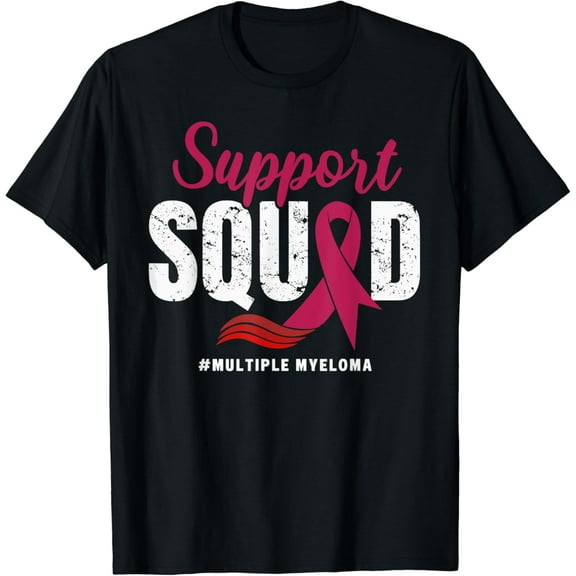 Multiple Myeloma Cancer Support Squad Wear Burgundy Ribbon T-Shirt mens t shirt，black，women，funny，misfits，men，journey，t-shirt