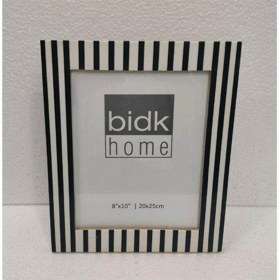 BIDK Home Striped Picture Frame - for 8" x 10" Photo - Black and White
