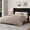 Black, variant on Upholstered Wingback Bed Frame with Horizontal Strip Velvet Headboard, Modern Platform Bed with Wood Slats Support, No Box Spring Needed