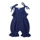 thumbnail image 1 of Body De Bebé Canastilla Onesies Para Niñas Pequeñas Moda Lindo Color Sólido Algodón Lino Volantes Frenillo Mono Mameluco Azul Odeerbi LM103-9011, 1 of 9