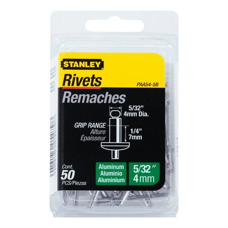 

Stanley Hand Tools 50 Pack .16in. X .25in. Aluminum Grip Rivets PAA54-5B