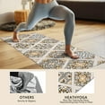 thumbnail image 4 of Beige Traditional Geometric Pattern Hot Yoga Mat Towel Non Slip for Hot Yoga - Quick-Drying Yoga Mat Cover with 4 Corner Pockets with Travel Bag - Hot Yoga Towel Non Slip 70"x26", 4 of 6