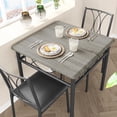 thumbnail image 2 of Dining Table Set for 2, Kitchen Table and Chairs, Square Dining Room Table Set with 2 Metal and Wood Chairs, 3 Piece Dining Table Set for Small Spaces, Apartment, Rustic Brown, 2 of 9