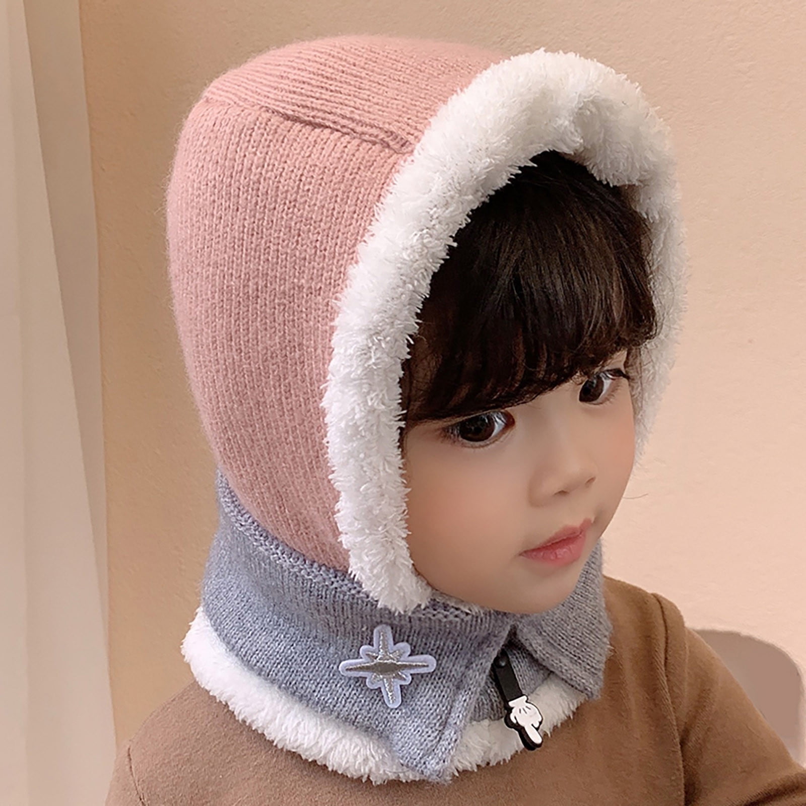 Kayannuo Back to School Clearance Fashion Kids Knitted Wool Scarf Hat  Pompom Cap Set Warm Winter + Face Mask Christmas Gifts