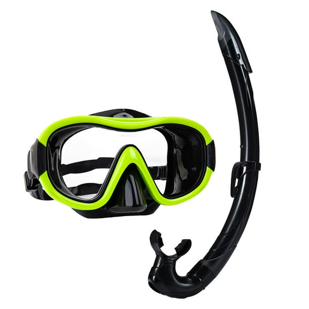 Equipo de snorkel, gafas de buceo, snorkel profesional ligero para adultos. amarillo