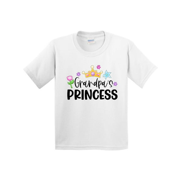 Inktastic Grandpa's Princess Crown and Flowers Youth T-Shirt
