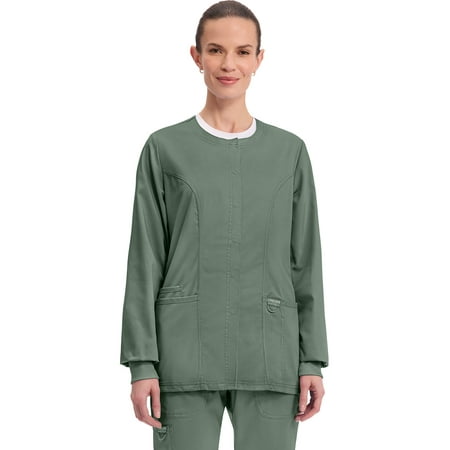 Cherokee Snap Front Scrub Jackets for Women, Workwear Revolution Soft Stretch WW310