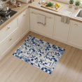 thumbnail image 2 of ODIKA 3'x5' Navy White Geometric Modern Design Washable Throw Rug Intricate Abstract Pattern with Squares Stain Resistant, Low Profile, Non-Slip for Entryway, Kitchen, Mudroom, 2 of 7