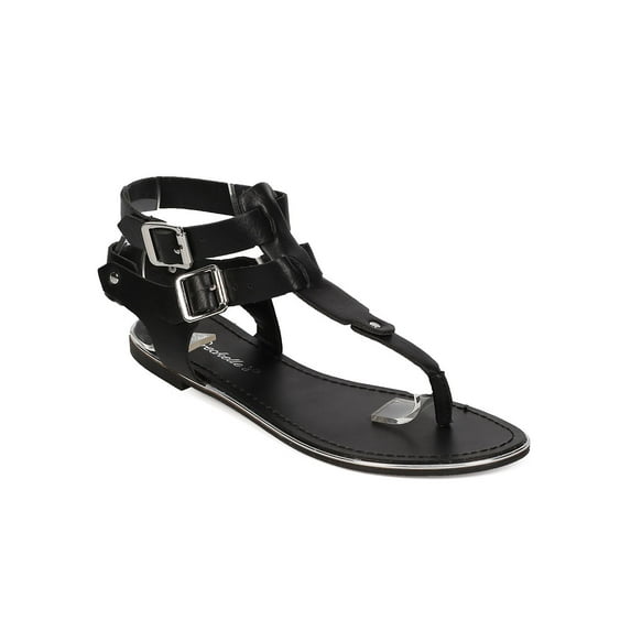 New Women Breckelles Jovie-32 Leatherette Ankle Buckle Gladiator Thong Sandal Sz