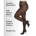 thumbnail image 3 of MeMoi Women's Boston Ribbed Cotton Blend Sweater Tights - Womens - Female, Q1/2, Brown Heather, 3 of 11