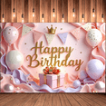 thumbnail image 7 of Pink Theme Birthday Banner Colorful Balloons Happy Birthday Backdrop for Birthday Party Photo Shoot Celebration, 7 of 7