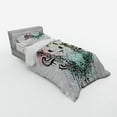 thumbnail image 2 of Ambesonne Animal Bedding Set 3 Pcs, French Bulldog Flowers, Twin, Pale Green Pale Pink, 2 of 2