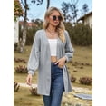 thumbnail image 5 of Women'S Crochet Open Cardigan Long Sleeve Cover Up Summer Blue Gray S, 5 of 7