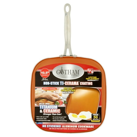 As Seen on TV Gotham Steel Non-stick Square Griddle Pan, 10.5 in