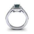 thumbnail image 3 of SuperJeweler 1 1/2 Carat Octagon Shape Mystic Topaz and Halo Diamond Ring In Sterling Silver For Women, 3 of 6