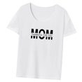 thumbnail image 4 of Camiseta de mujer Camiseta básica Día de la Madre Tops de manga corta Camiseta Mamá Casual Moda Verano Tops Ropa para desplazarse Trabajo de oficina XL, 4 of 8