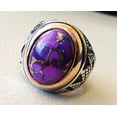 thumbnail image 6 of Purple Copper Turquoise Mens Ring, Natural Copper Turquoise, Silver Jewelry, 925 Silver Ring, Birthday Gift, Heavy Mens Ring, Arabic Design, Ottoman Style Ring, Christmas, Turkey Mens Signet Ring, 6 of 6